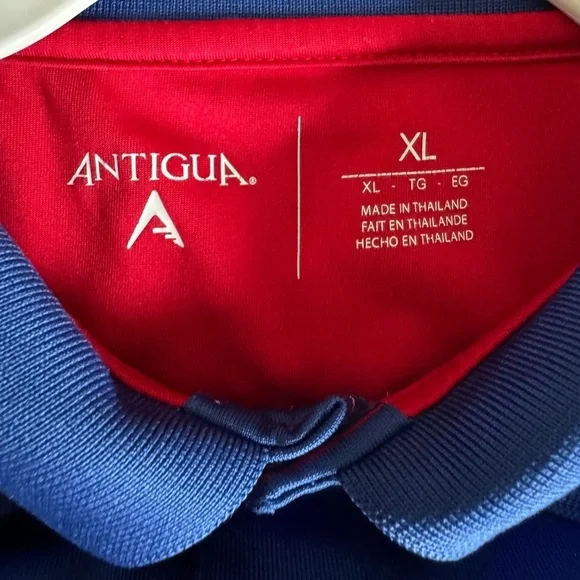 Antigua Texas Rangers Men’s MLB Short Sleeve Royal Blue Striped Polo Shirt XL - Picture 3 of 8